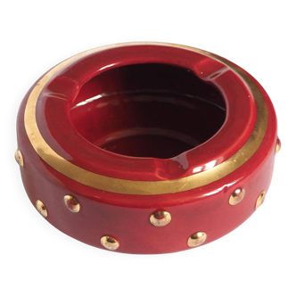 Ceramic and gold ashtray