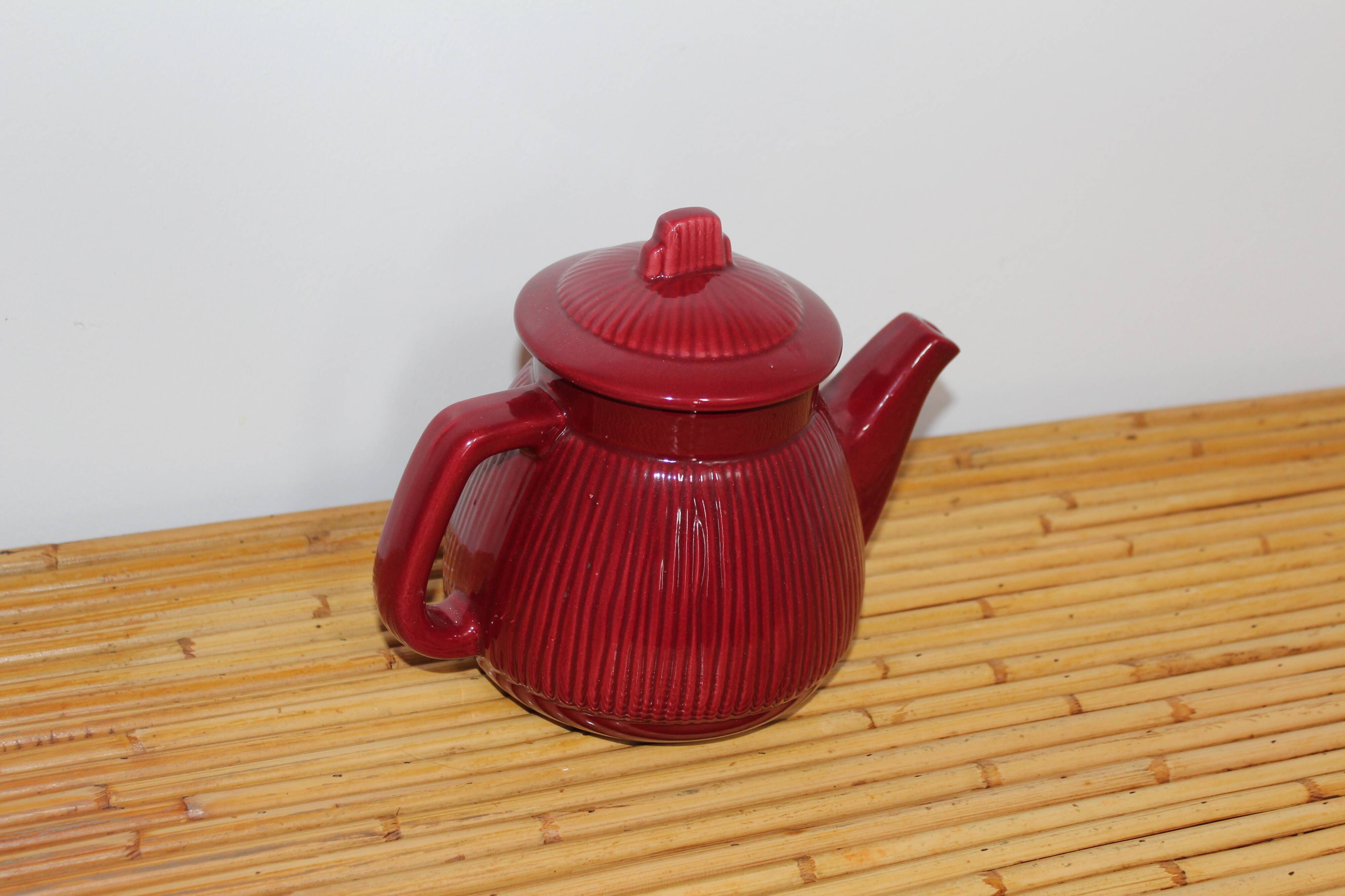 Red vintage teapot