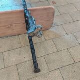 Antique garden bench with cast iron legs