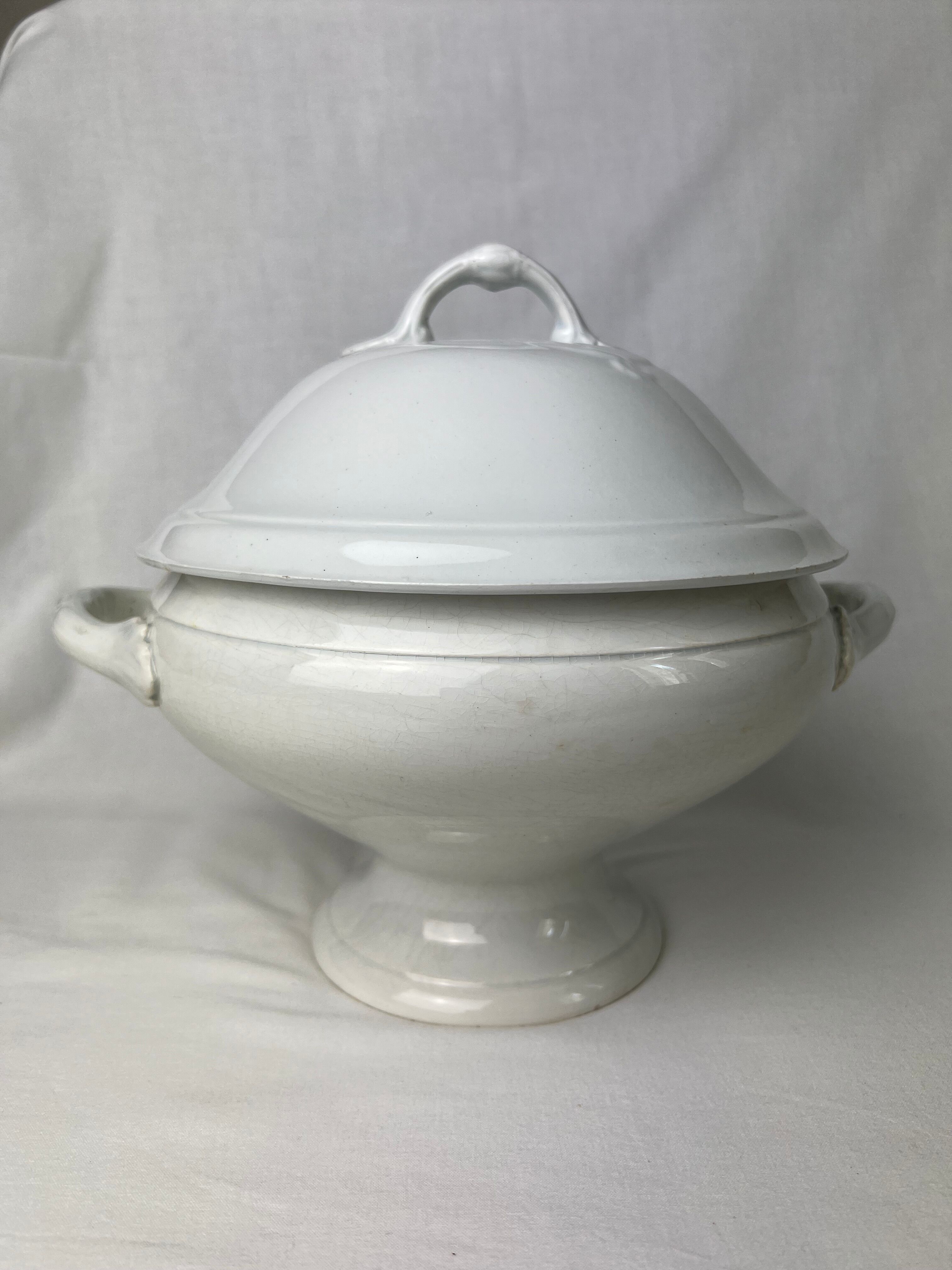 White porcelain soup bowl