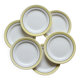 Set of 6 flat plates Salins yellow old earthenware
