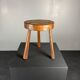 Midcentury brutalist French chunky tripod rustic farmhouse stool, 1950s