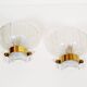 Large pair of 1970s Murano glass and brass wall sconces by Hillebrand