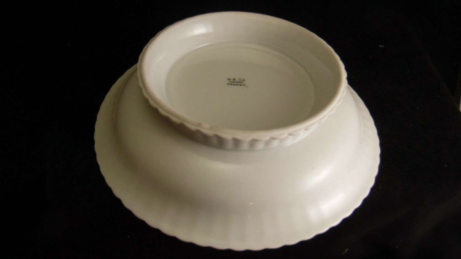 Bernardaud Limoges white and gold porcelain foot flat