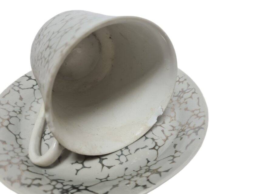 Vintage Polish cup and saucer from Wałbrzych Pottery, 1970s, set of 2