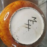 Vintage ceramic plate 70/80 signed MEH