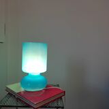 Vintage lamp Ikea Lykta turquoise blue, 90s glass