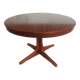 round/oval table with extension, central leg, dark shade, Baumann design