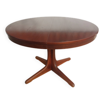 table ronde / ovale avec rallonge,pied central,teinte foncée,design Baumann