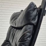 1970’s, Norwegian design, "Siesta" lounge chair by Ingmar Relling, black leather, bentwood.