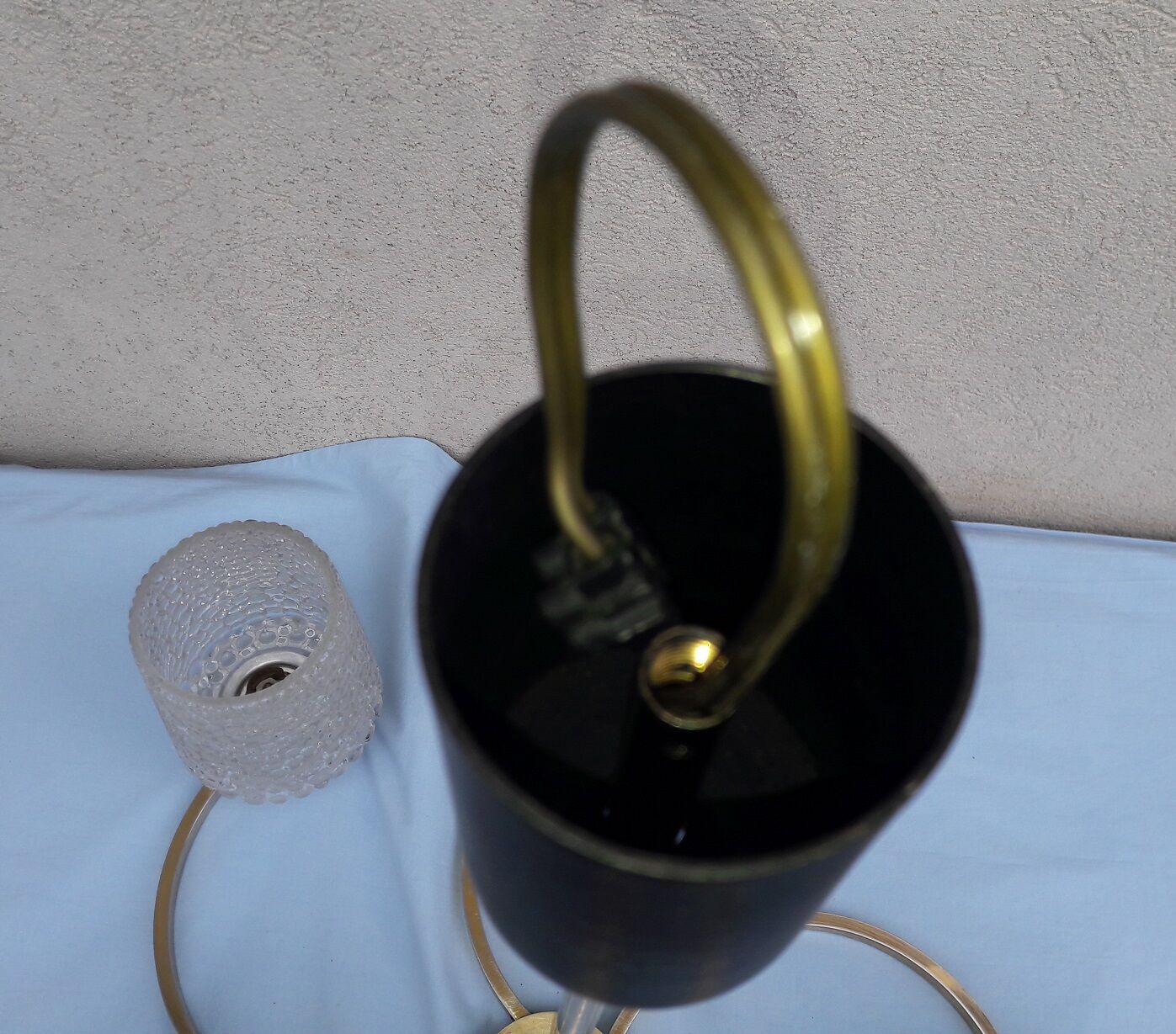 Metal and glass chandelier