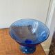 Bluish glass fruit bowl