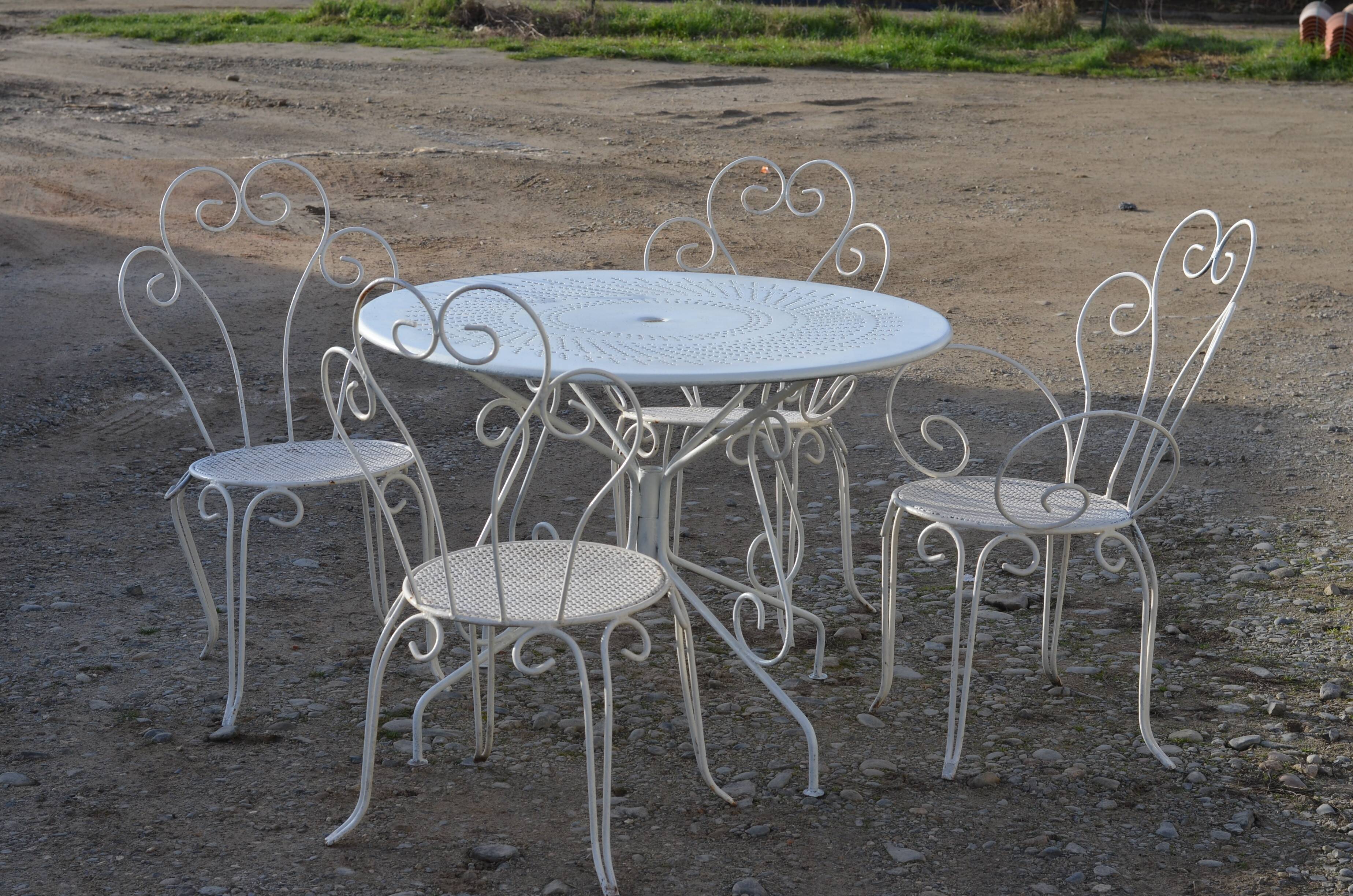 Wrought iron garden furniture