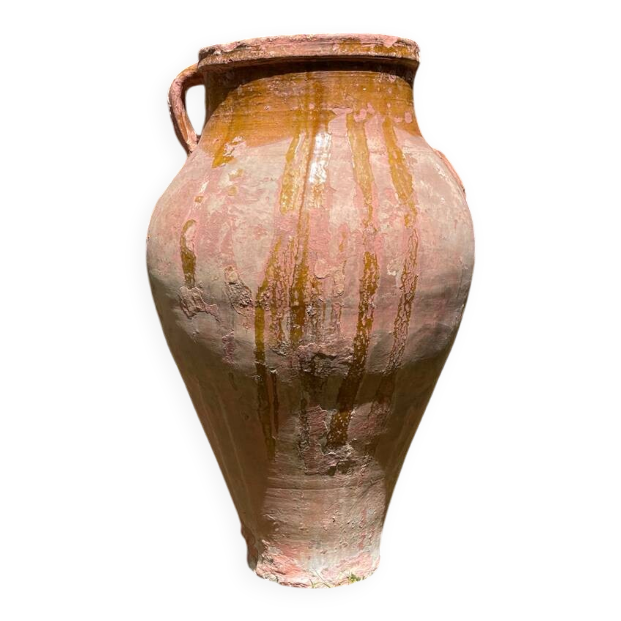 Ancient terracotta pottery jar