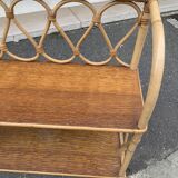 Wall shelf 2 trays, old, rattan.