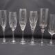 Set of 6 mismatched champagne flutes