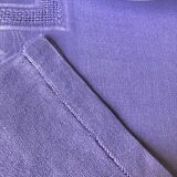 Old damask tablecloth in linen and iris silk