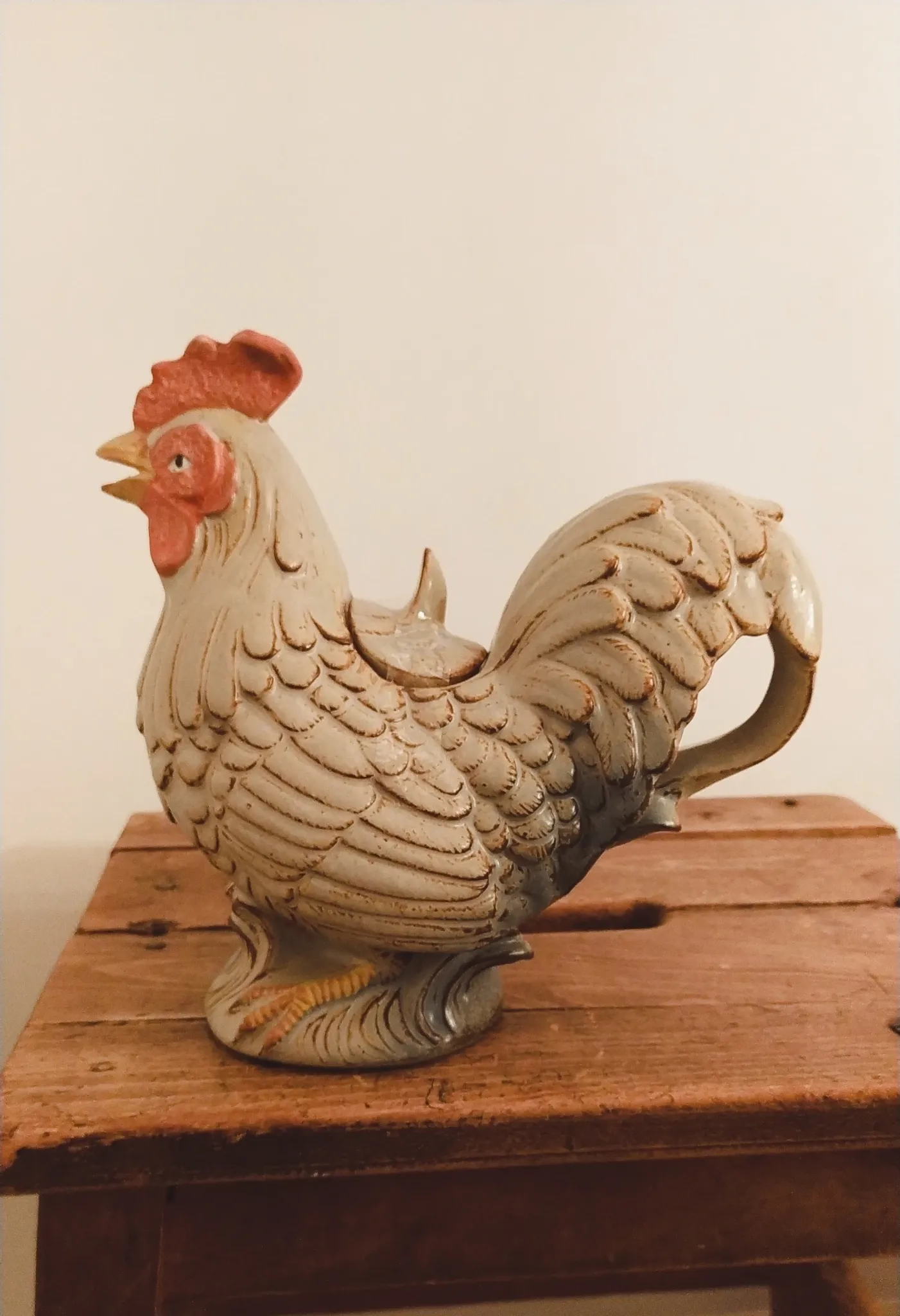 Carafe, vintage teapot Rooster • Ceramic