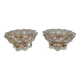 Set of 2 vintage molded glass candle holders