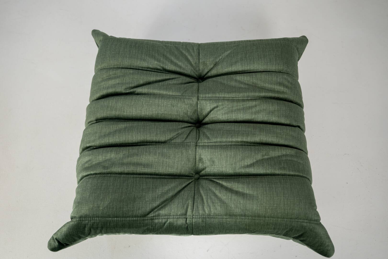 Togo set of armchair and pouf in moss velvet