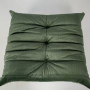 Togo set of armchair and pouf in moss velvet