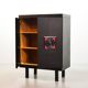 De Coene Style Black Highboard with Red Accents. Belgium, 1960s.