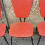 Set of 6 vintage "compass feet" chairs