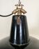 Black enamel industrial factory pendant lamp, 1930s