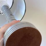 Industrial lamp polished metal and fabric kaki vintage