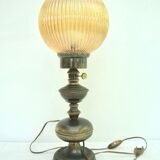 Ancient brass lamp and glass