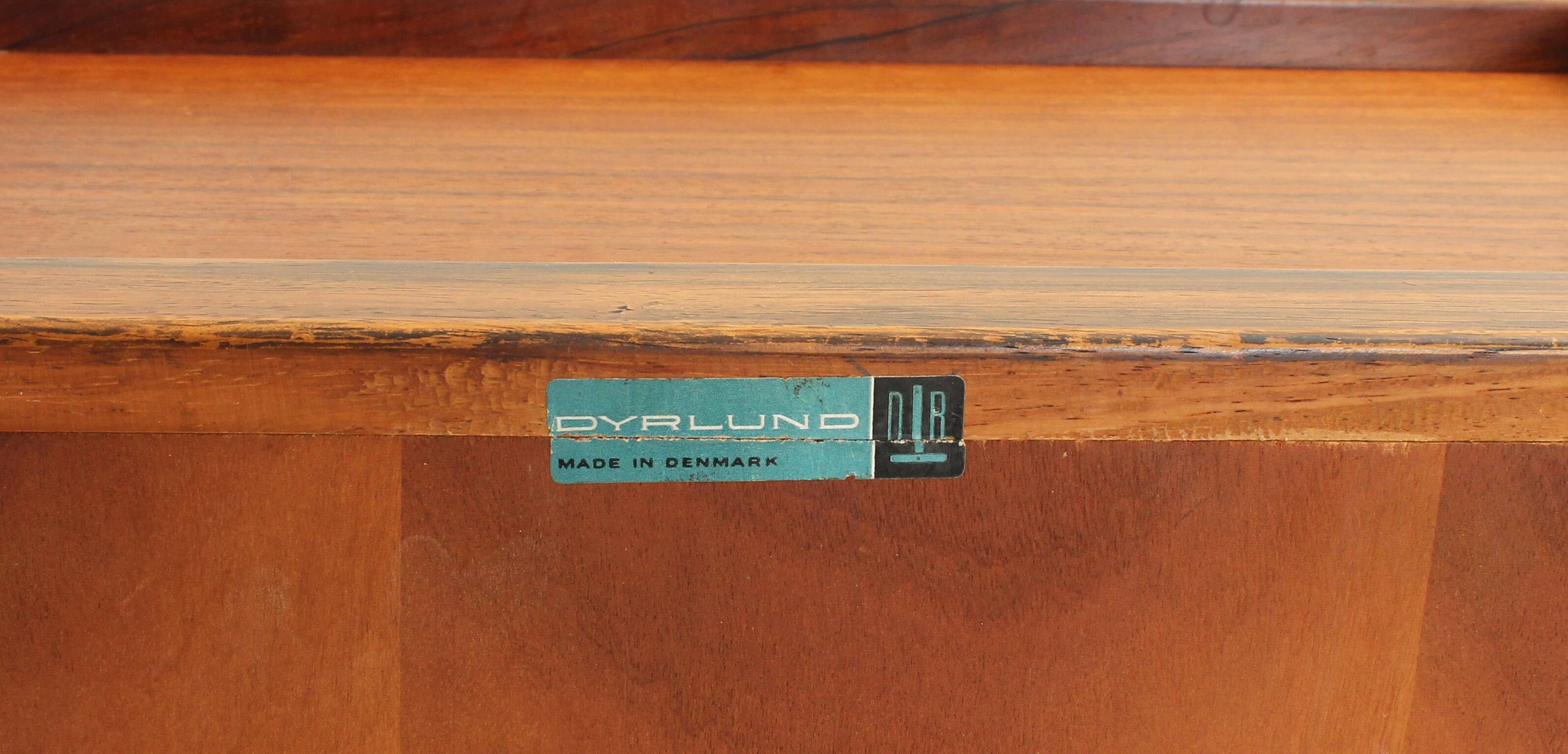 Rolling bar cabinet in rosewood by Dyrlund, Denmark, 1960s.