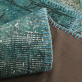 7x10 Green Vintage Patchwork Rug 300x210Cm