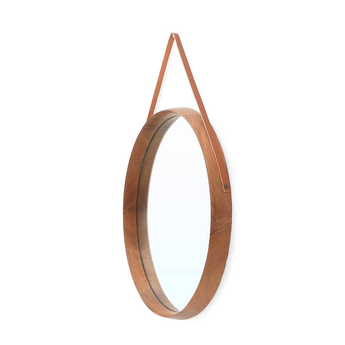 Round mirror with teak frame, 1960s