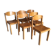 Set of 6 design chairs in glulam - 1970s