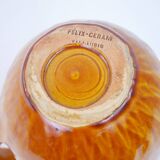 Pichet jaune ocre en céramique signé Félix Céram Vallauris circa 1960