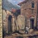 19th century painting, oil on canvas, interior decor of a lively village
