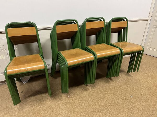 Chaise d'adulte stella d'école en tube et bois