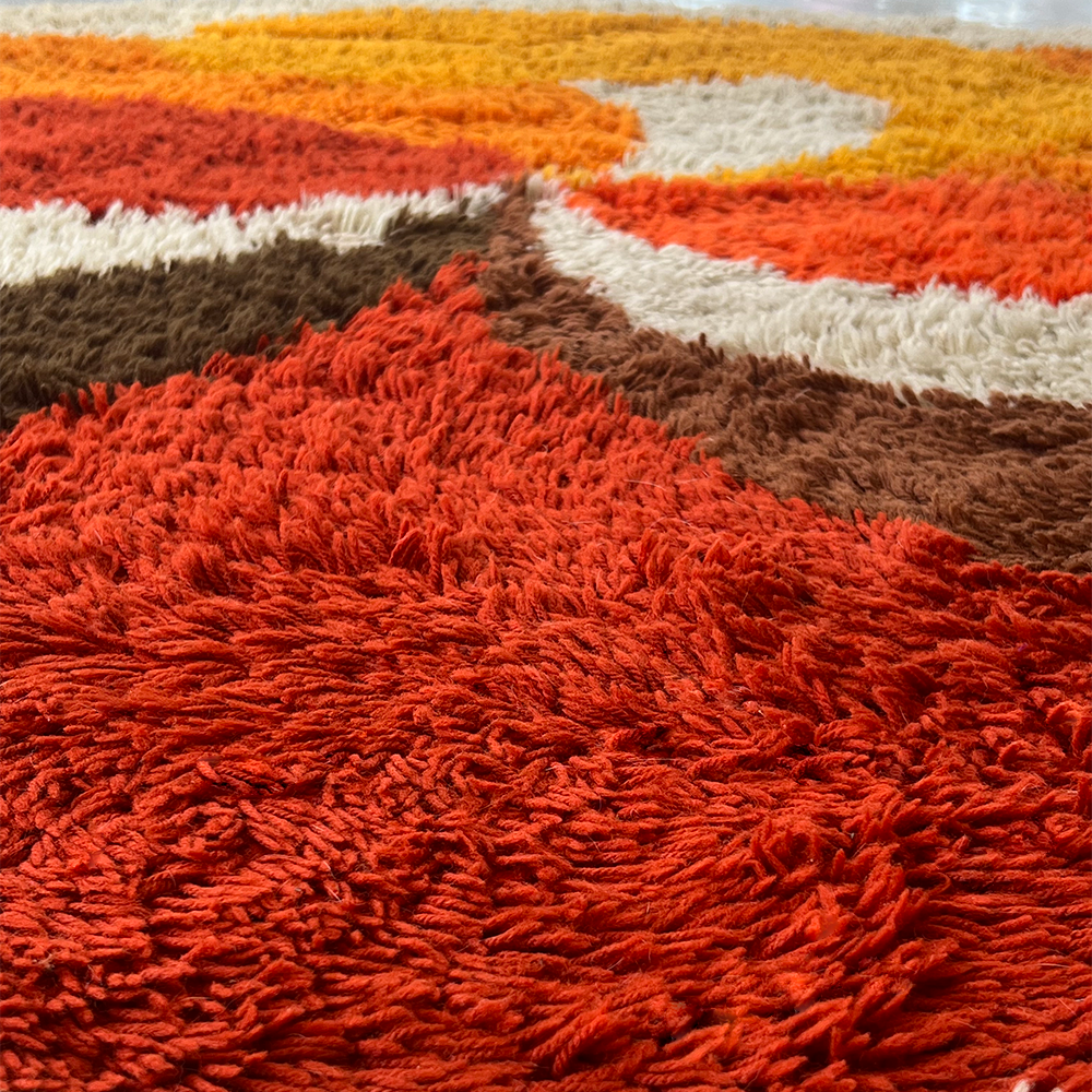 Psychedelic "Rya" carpet from Desso, Netherlands 70s.