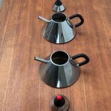 Postmodern Japanese kettle in stainless steel, set of 2