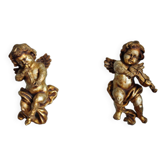 Set of two large vintage angels