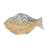 Plat zoomorphe poisson en céramique multicolore