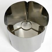 Heavy huge XXL 1970s metal chrome table lamp with metal shade | Heigh 75 cm