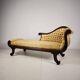 Chaise longue en noyer français, 19e siècle