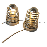 Pair of vintage spring wall lights