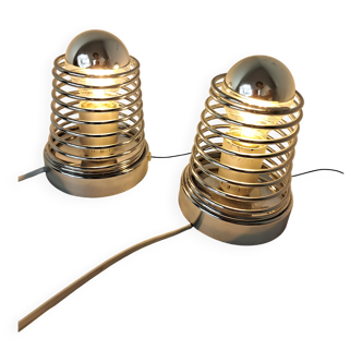 Pair of vintage spring wall lights