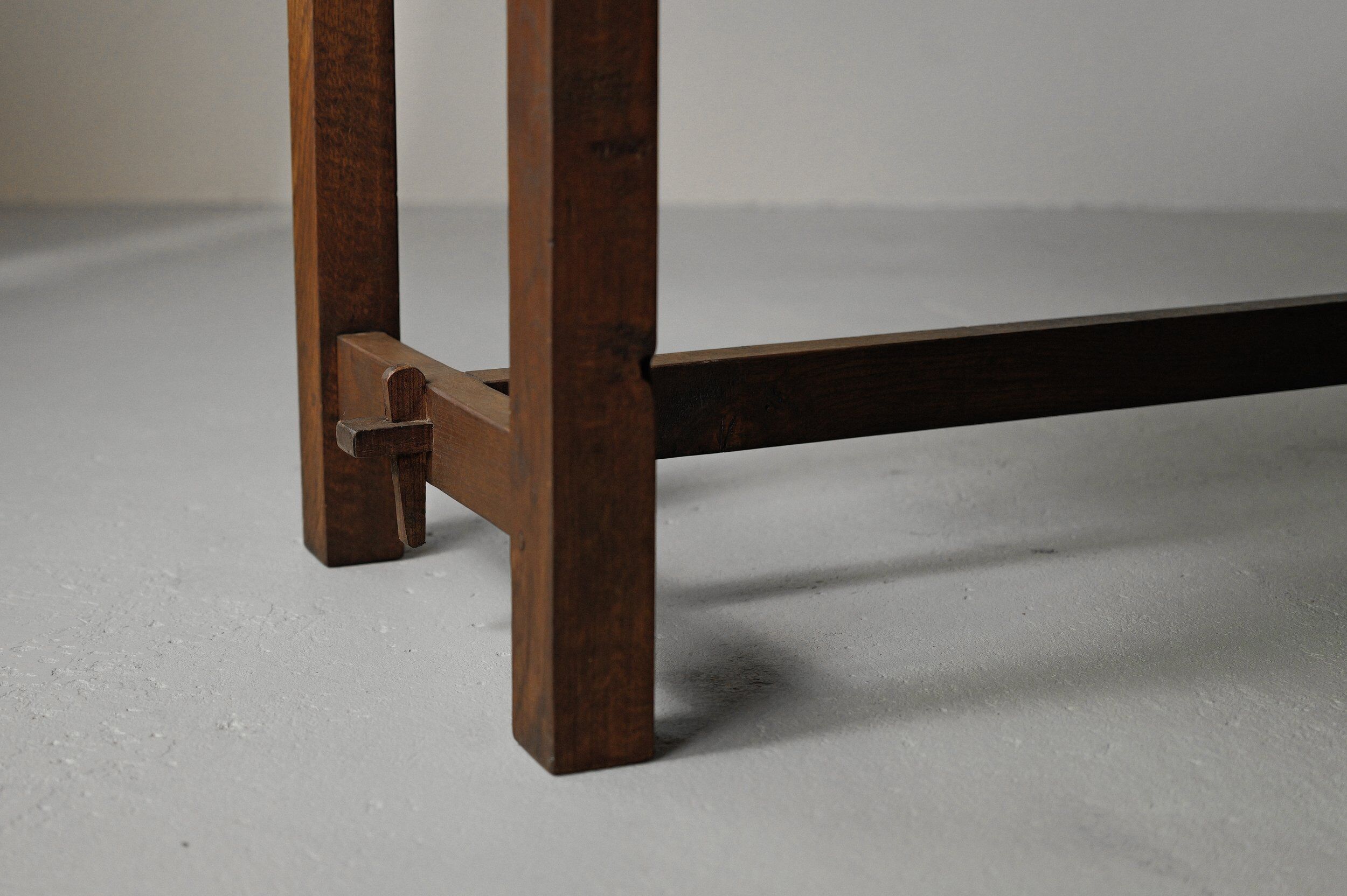 Solid oak farmhouse table, 1970 – Handcrafted