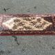 Vintage wool Persian rug with floral patterns 140x70 bedside rug.