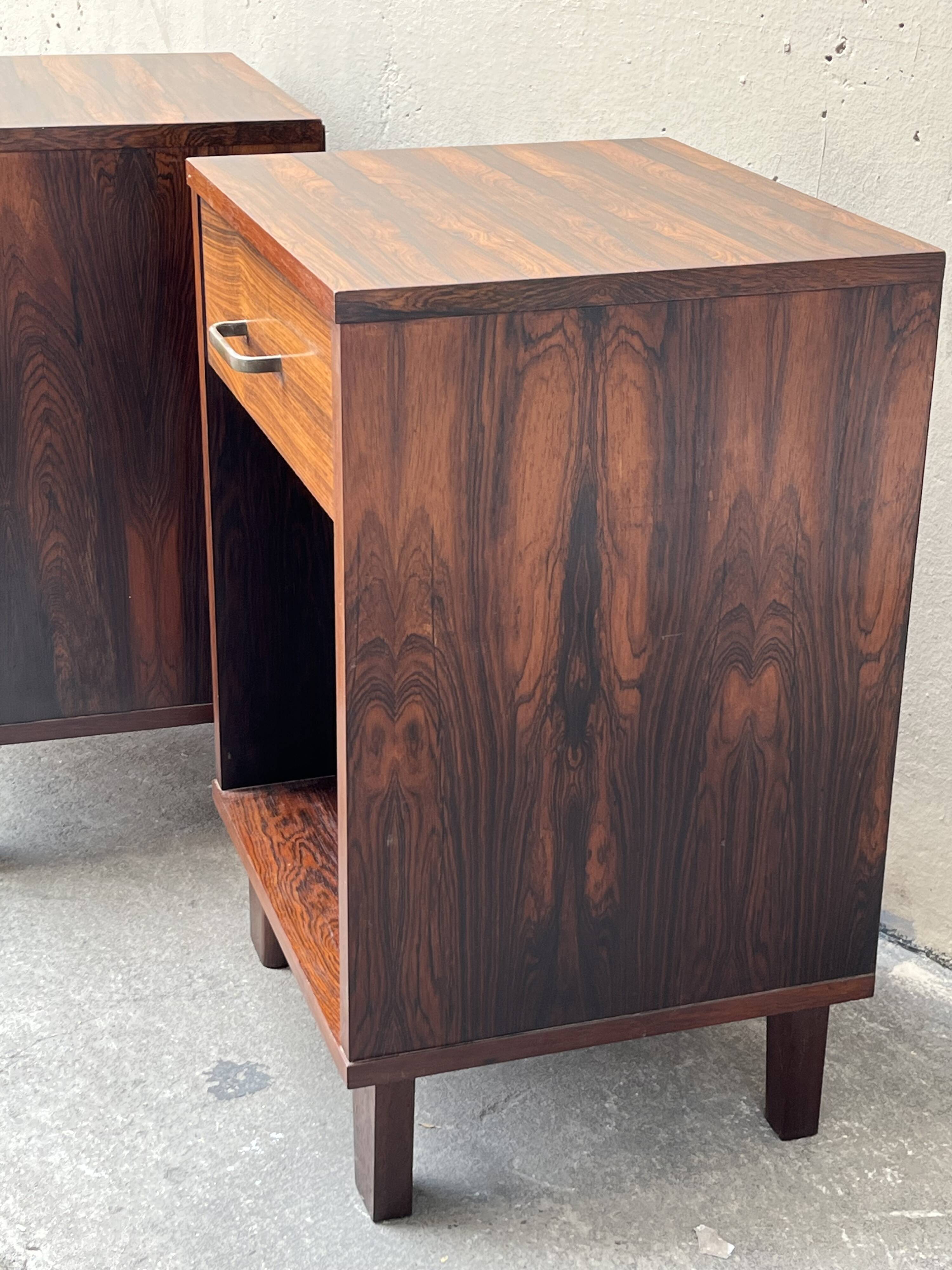 1960s rosewood bedside tables