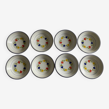 8 assiettes creuses Total Ceramica quadrifoglio