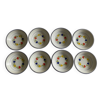 8 soup plates Total Ceramica quadrifoglio